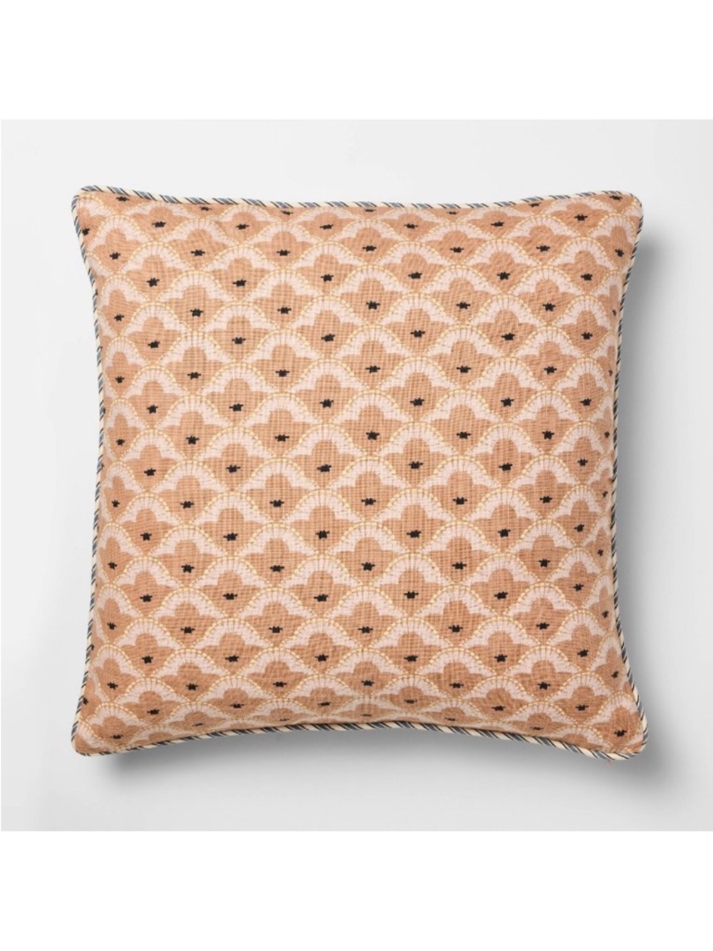 20x20 Square Geo Pattern with Striped Piping - Peach - Threshold w Studio McGee